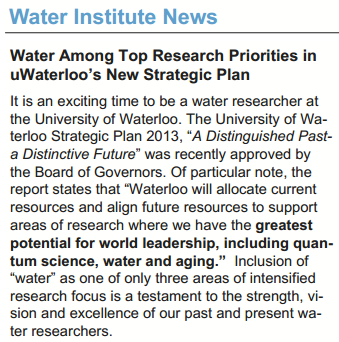 Water Institute Newsletter