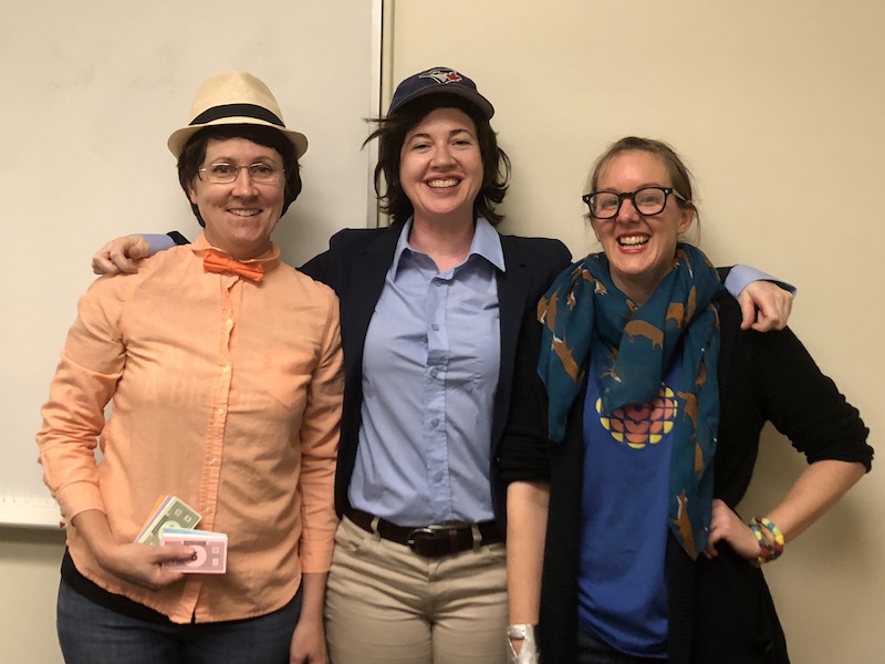 FAUW staff dressed as treasurer Dan Brown, president Bryan Tolson, and vice president Shannon Dea.